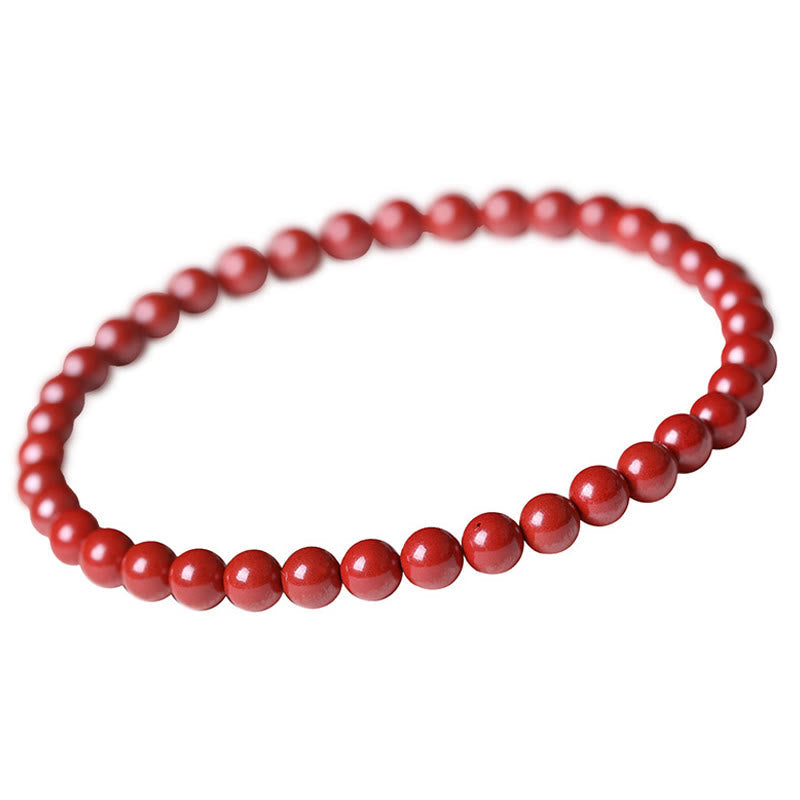Buddha Stones Gourd Pearl Cinnabar Blessing Beads Bracelet - Imperial Cinnabar(Bead Size: 6mm) - image 12
