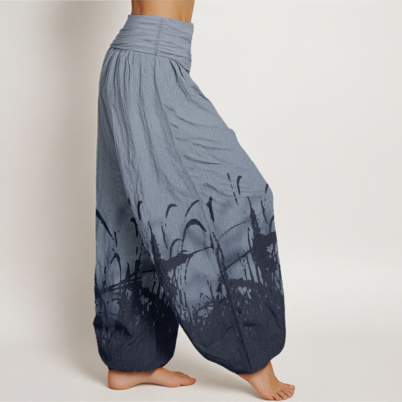 Buddha Stones Pure Cotton Wild Grass Pattern Women's Elastic Waist Harem Pants - image 7