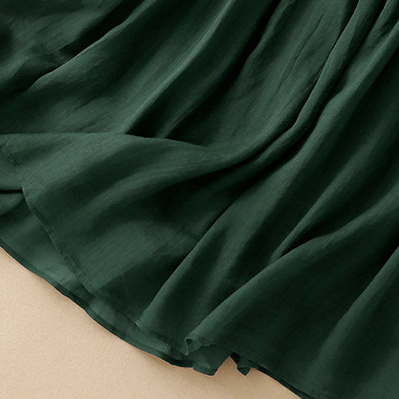 Buddha Stones Summer Solid Color Elastic Waist Drawstring Women's Skirt - image 9