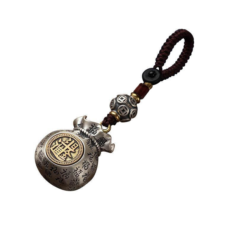 Foviel Fu Character Money Bag Making Money Every Day Fortune Key Chain