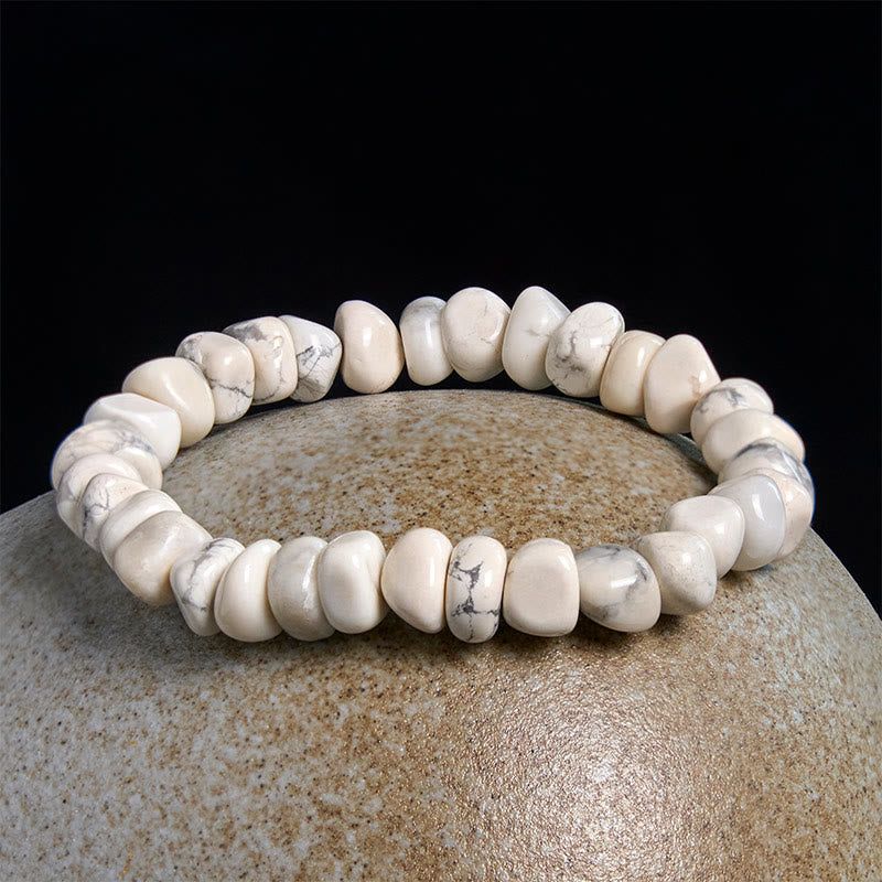 Buddha Stones White Turquoise Irregular Blocks Courage Bracelet - image 2