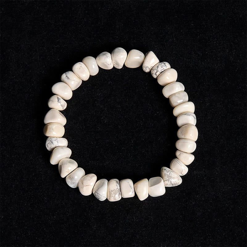 Buddha Stones White Turquoise Irregular Blocks Courage Bracelet - image 5