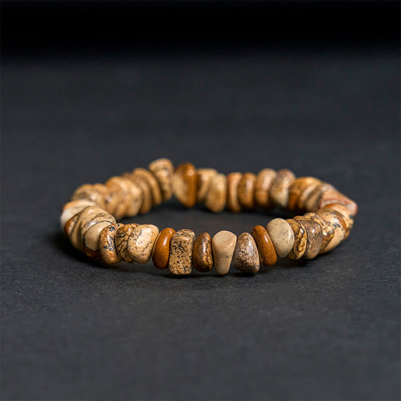 Buddha Stones Picture Jasper Irregular Blocks Balance Bracelet - image 6