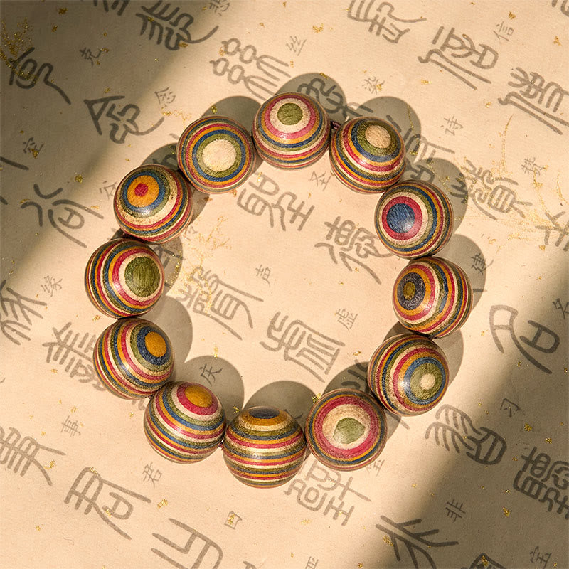 Buddha Stones Colorful Rainbow Eucalyptus Balance Bracelet - 20mm(Wrist Circumference 16-18cm) - image 1