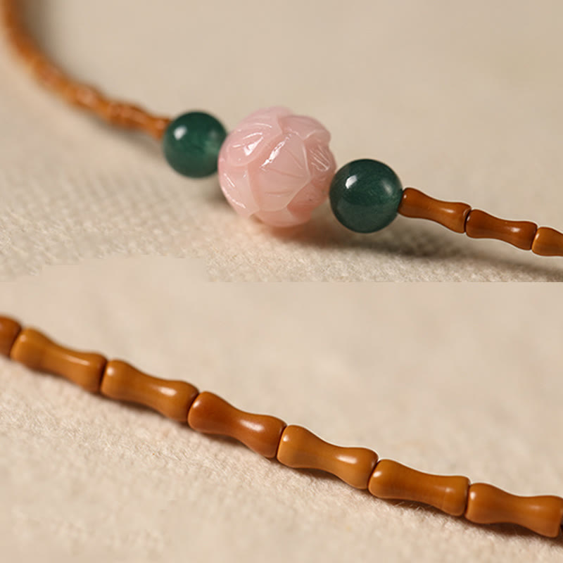 Buddha Stones Ultra-fine Olive Pit Lotus Inner Strength Double Circle Bracelet - image 9