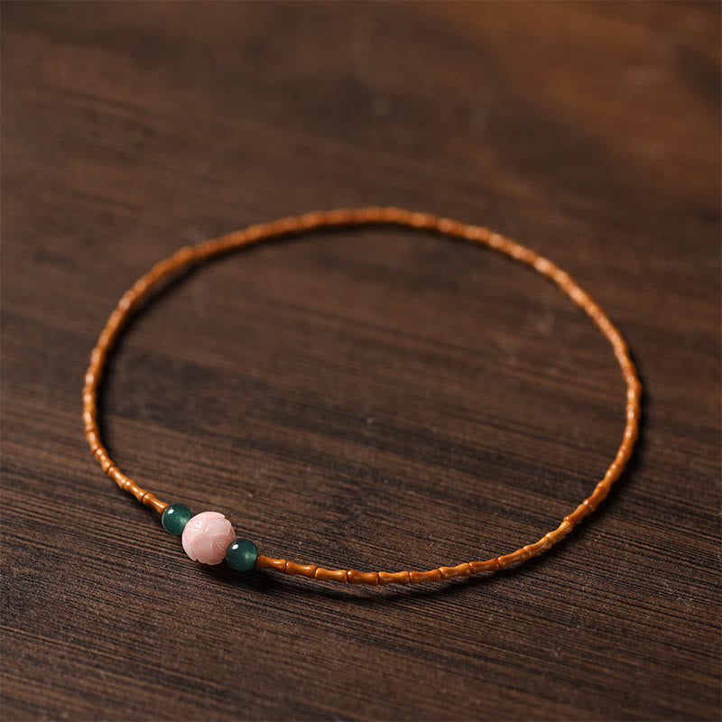 Buddha Stones Ultra-fine Olive Pit Lotus Inner Strength Double Circle Bracelet - image 3