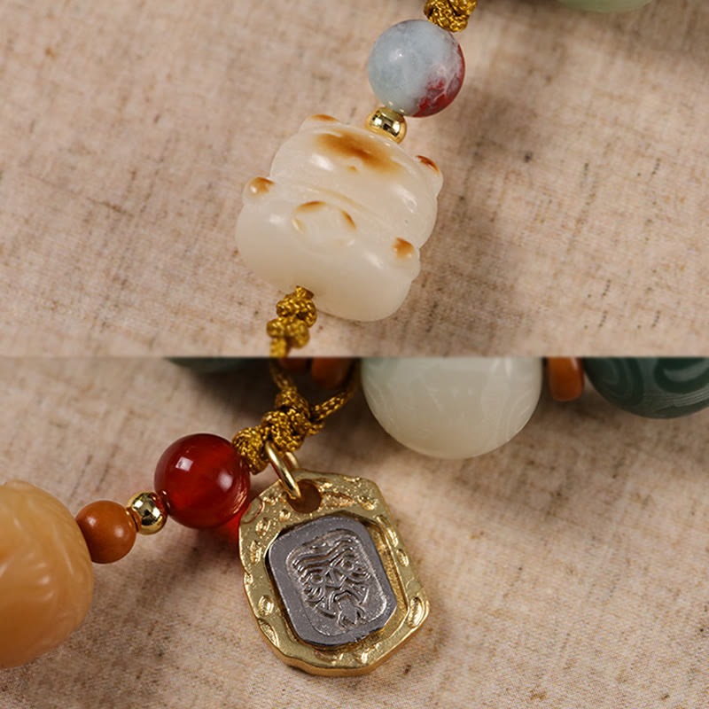 Buddha Stones Gradient Bodhi Seed Om Mani Padme Hum Carved Zakiram Peace Bracelet - image 15