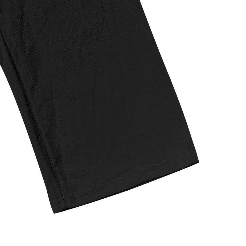 Buddha Stones Solid Color Buttons Drawstring Men's Cotton Pants With Pockets - image 13