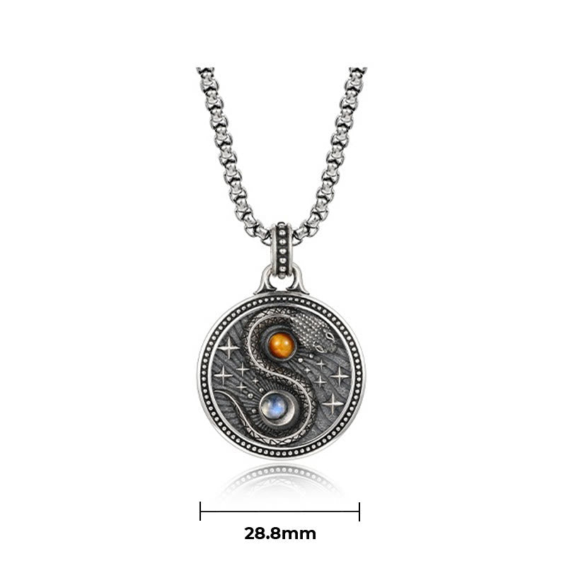 Buddha Stones Snack Yin Yang Symbol Copper Wealth Necklace Pendant - image 8