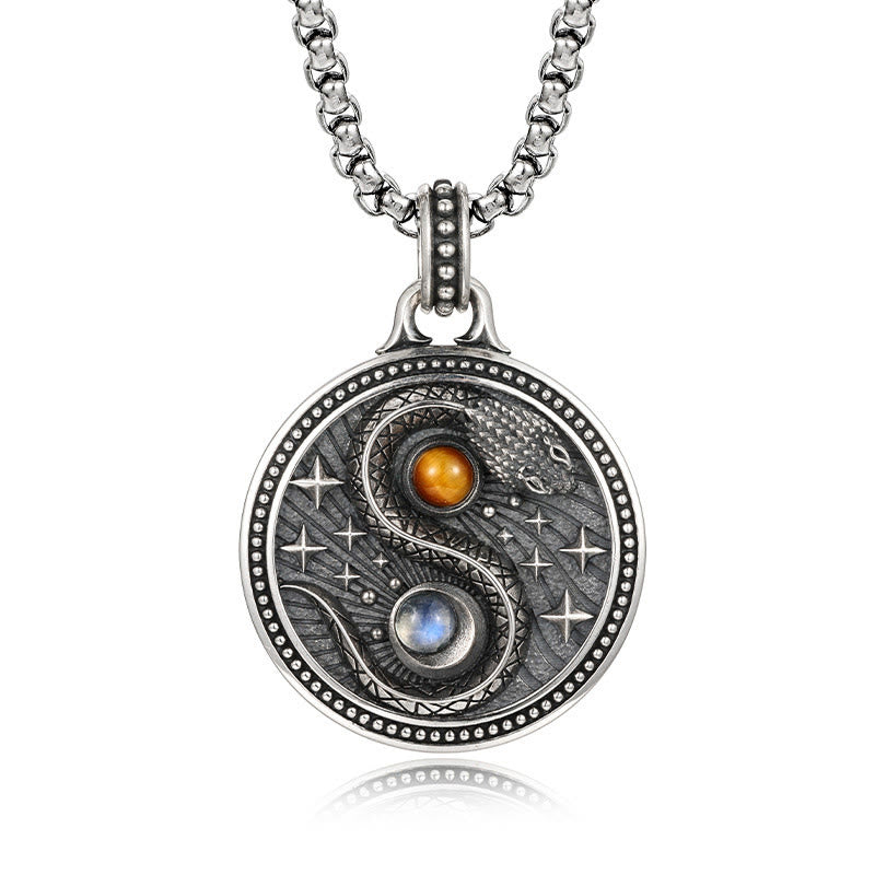 Buddha Stones Snack Yin Yang Symbol Copper Wealth Necklace Pendant - Copper(Wealth ♥ Luck) - image 1