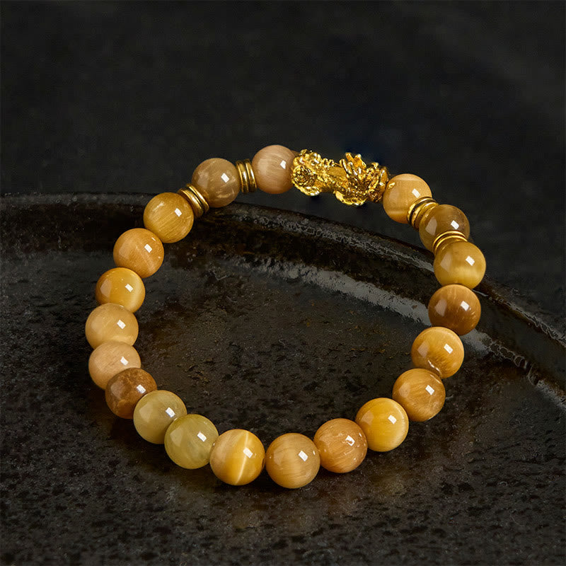 Buddha Stones Various Color Tiger Eye Beads Spacer Beads Pixiu Wealth Courage Bracelet - image 12