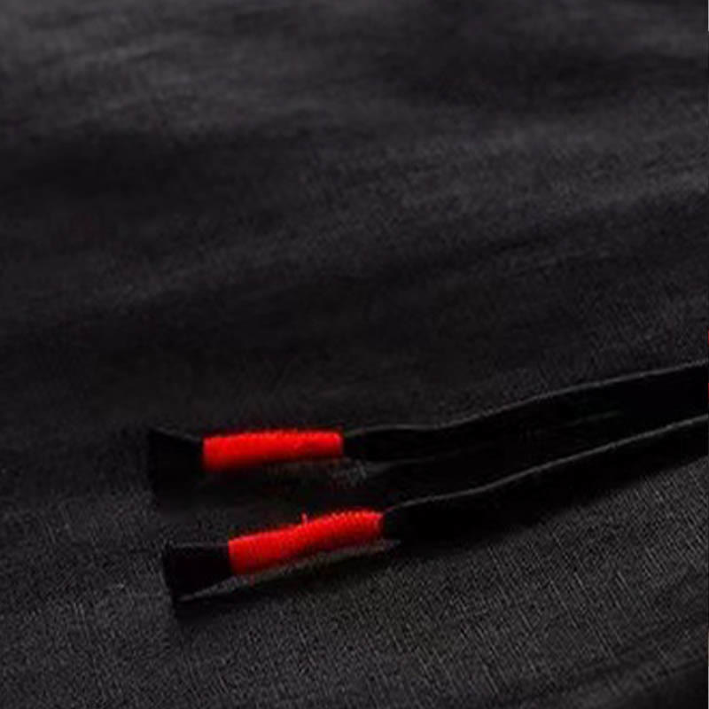 Buddha Stones Casual Solid Color One Button Cotton Linen Women's Wide Leg Pants With Pockets - image 10