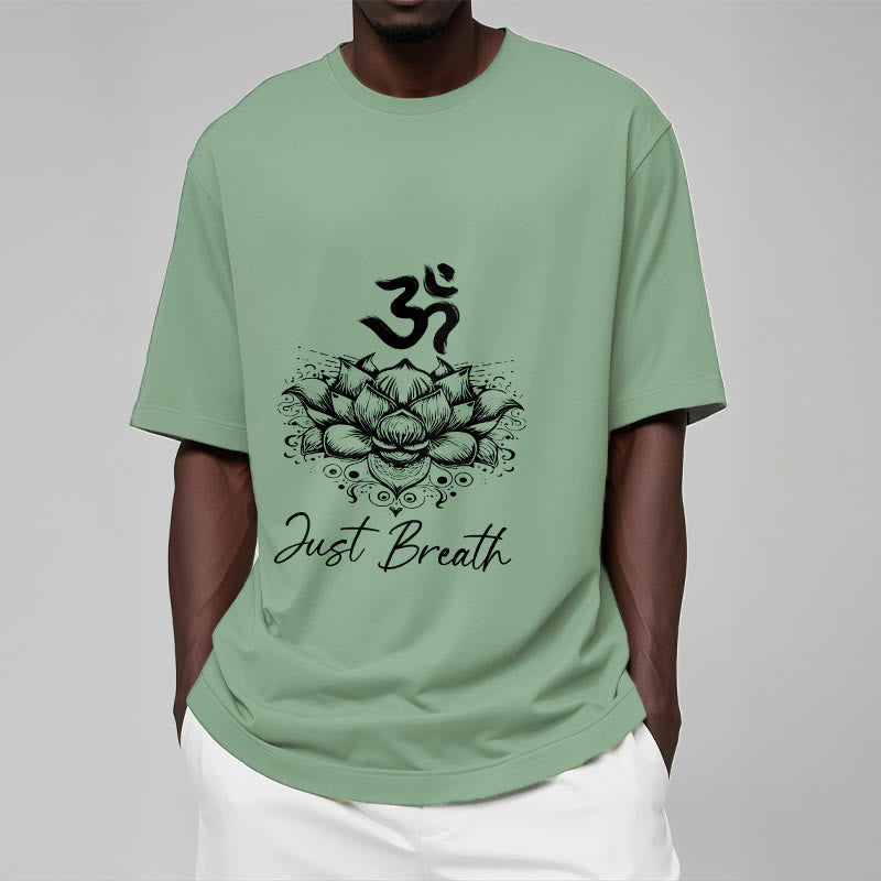 Buddha Stones Casual Om Symbol Lotus Flower Pattern Cotton Tee T-shirt - image 15