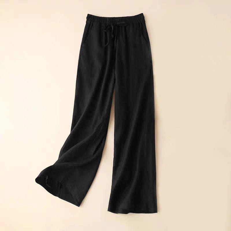 Buddha Stones Casual High Waist Lace-up Wide Leg Pants With Pockets - Black - US12,UK/AU16,EU44 (XL) - image 16