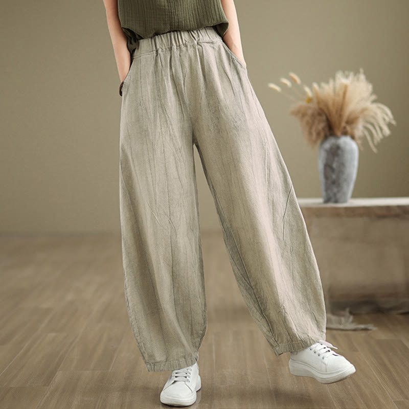 Buddha Stones Casual Plain Women's Harem Pants With Pockets - image 4