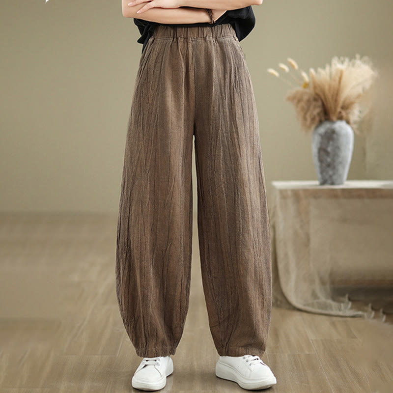 Buddha Stones Casual Plain Women's Harem Pants With Pockets - SaddleBrown - US8-10,UK/AU12-14,EU40-42 (2XL) - image 8