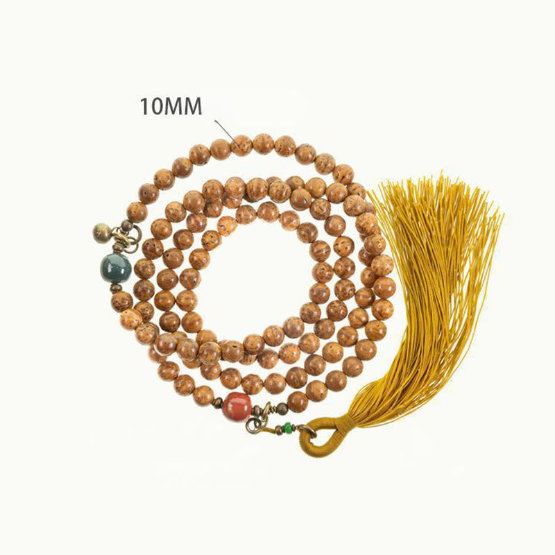 Buddha Stones 108 Mala Beads Bodhi Seed Wisdom Peace Tassel Bracelet - image 11