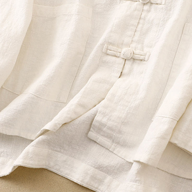 Buddha Stones Literary Artistic Chinese Knot Button Casual Cotton Linen Clothing - image 23