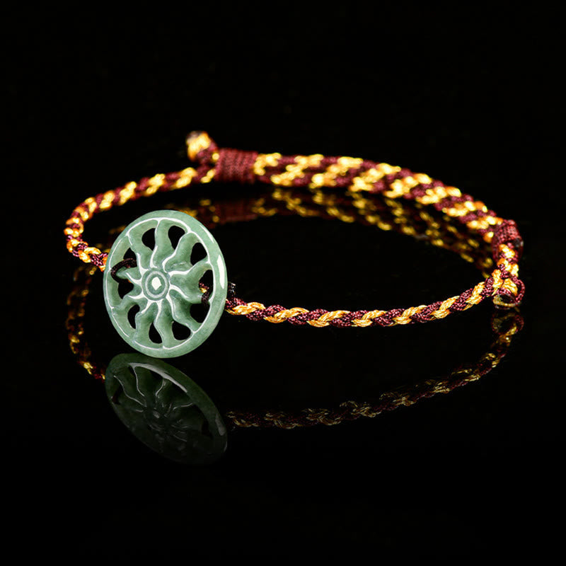 Buddha Stones Jade Sun Braided Rope Abundance Bracelet - image 3