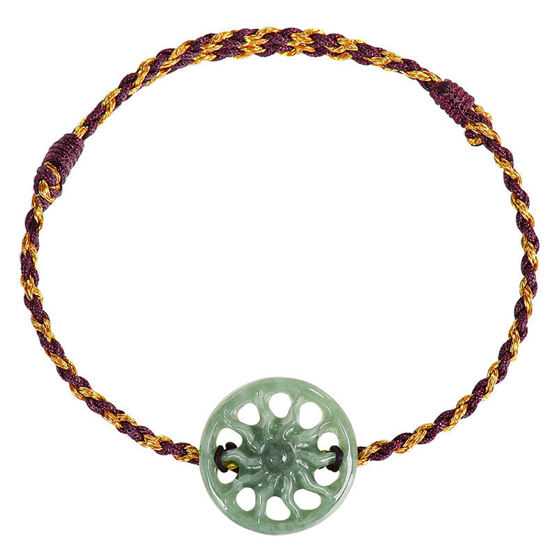 Buddha Stones Jade Sun Braided Rope Abundance Bracelet - image 9