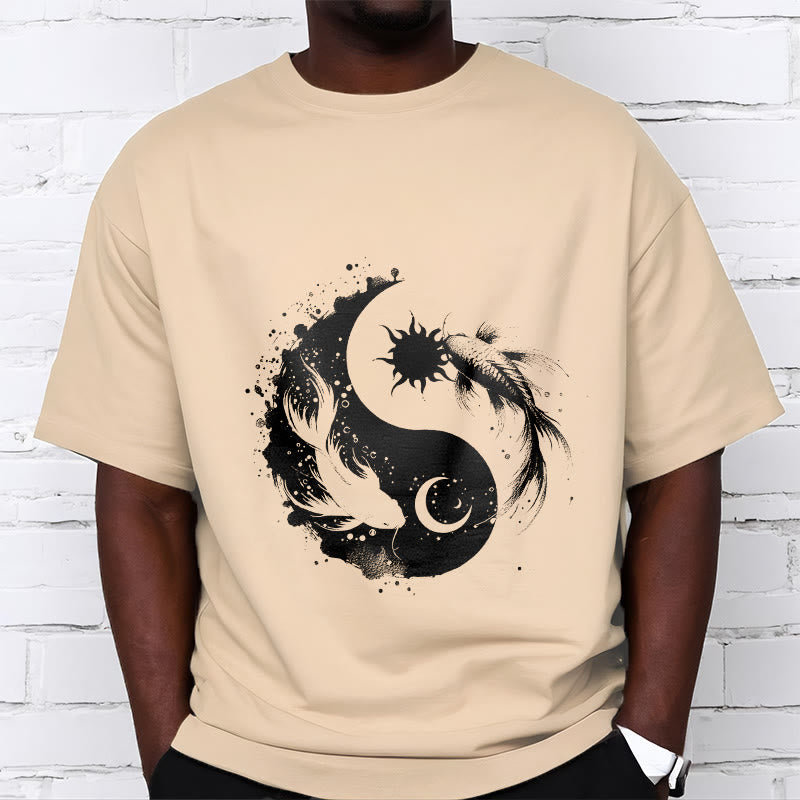 Buddha Stonessun And Moon Yin Yang Koi Pattern Tee T-shirt - image 10