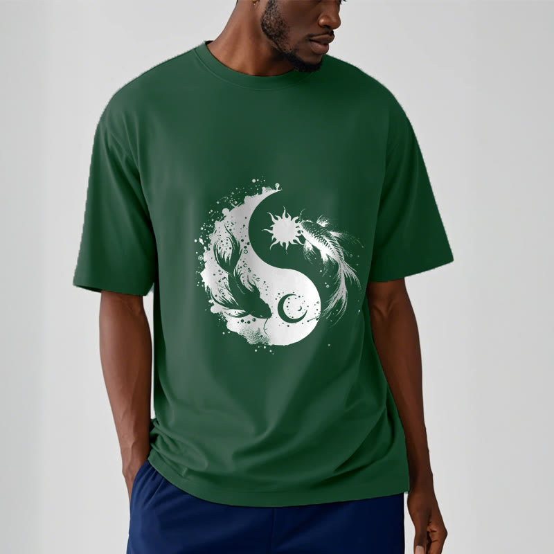 Buddha Stonessun And Moon Yin Yang Koi Pattern Tee T-shirt - image 12