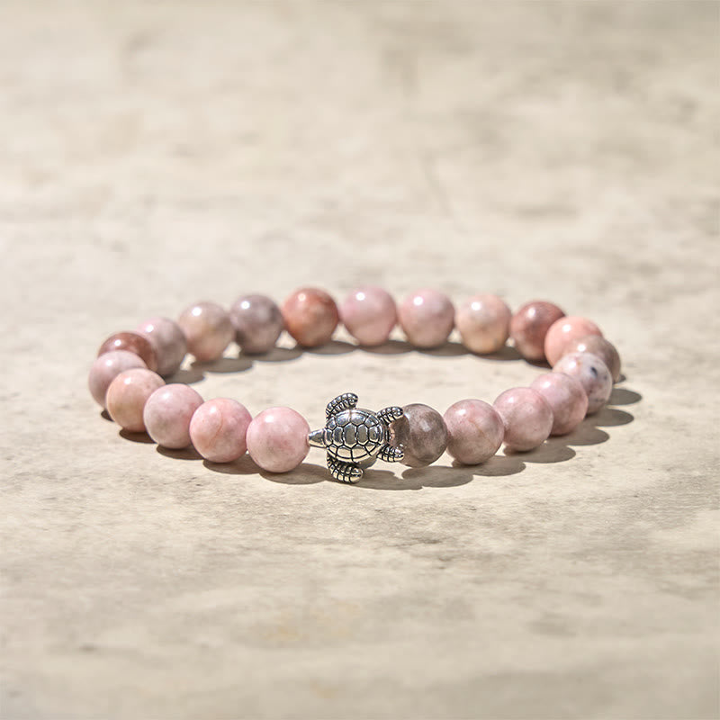 Buddha Stones Turtle Design Zebra Jasper Protection Bracelet - image 5