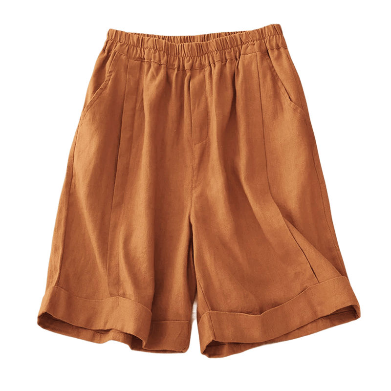 Buddha Stones Casual Solid Color Women's Cotton Shorts With Pockets - image 6