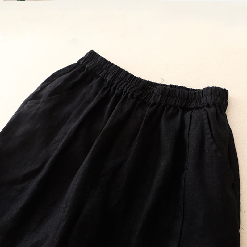Buddha Stones Casual Solid Color Women's Cotton Shorts With Pockets - image 29