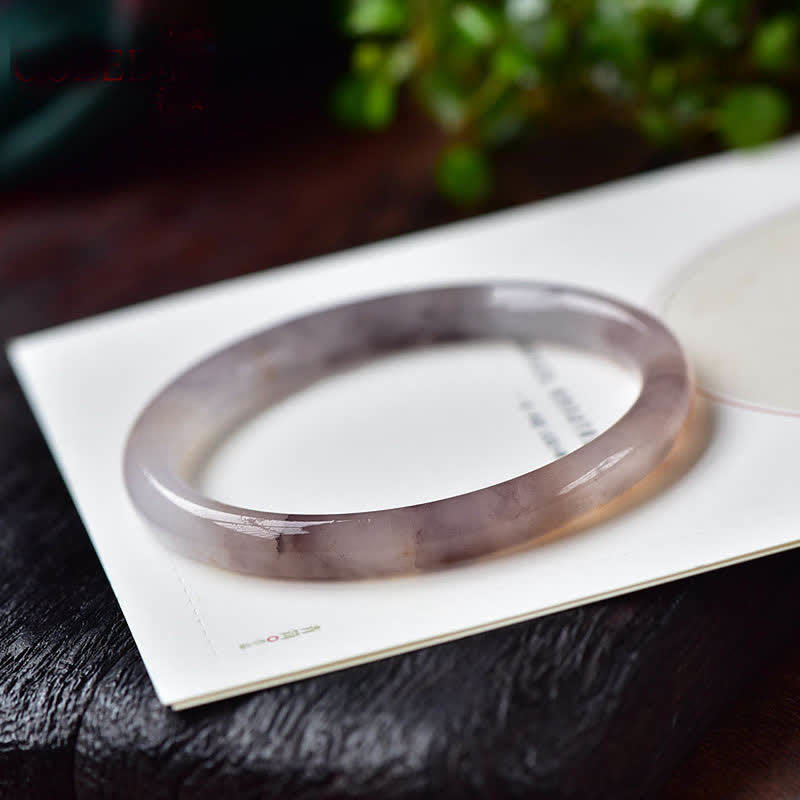 Buddha Stones Purple Golden Silk Jade Wealth Bracelet Bangle - image 4