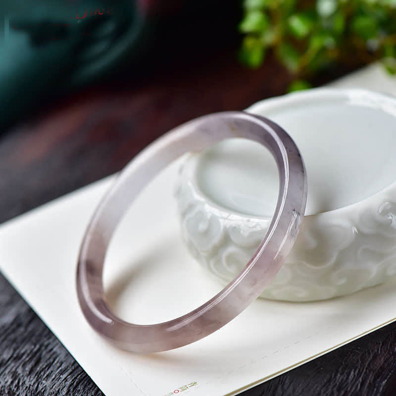 Buddha Stones Purple Golden Silk Jade Wealth Bracelet Bangle - 62-64mm - image 1