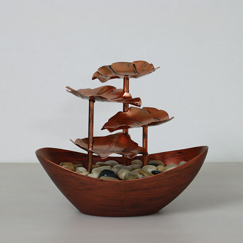 Buddha Stones Lotus Leaf Shaped Waterfall Fountain Tabletop Ornaments With LED Light Home Office Desktop Decoration - image 22