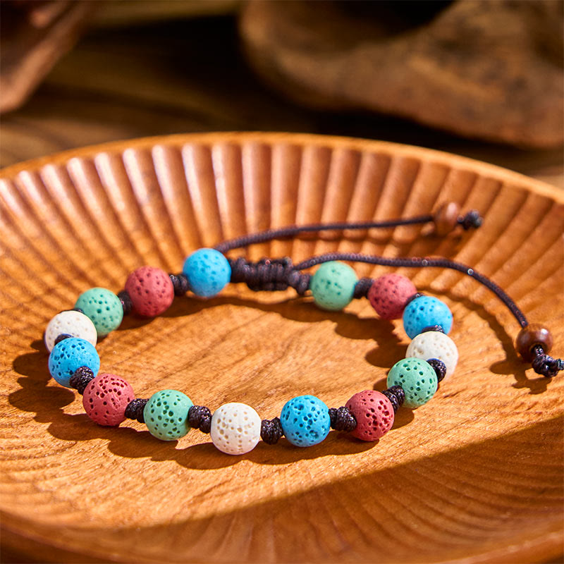 Buddha Stones Colorful Lava Rock Support Bracelet - image 13