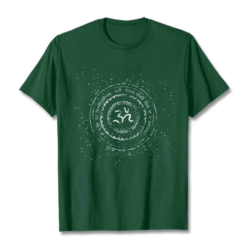 Buddha Stones Mandala Om Symbol Mantra Pattern Tee Cotton T-shirt - ForestGreen - 2XL - image 11