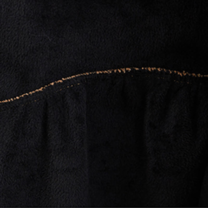 Buddha Stones Plain Buttons Long Sleeve Women's Corduroy Fleece-Lined Coat With Pockets - image 7
