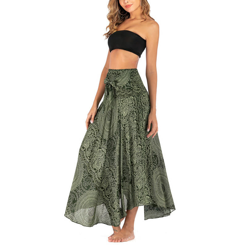 Buddha Stones Two Style Wear Boho Compass Rose Flower Skirt Dress - image 5