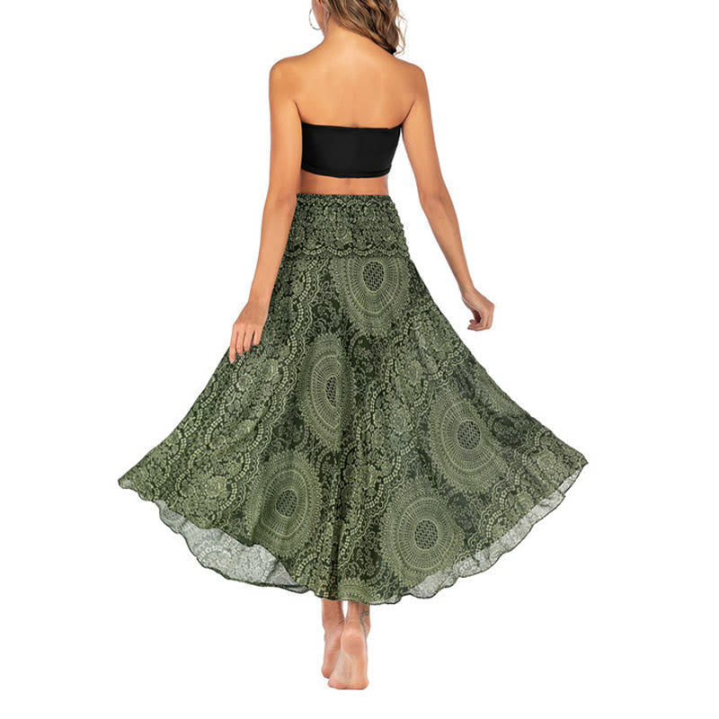 Buddha Stones Two Style Wear Boho Compass Rose Flower Skirt Dress - image 7