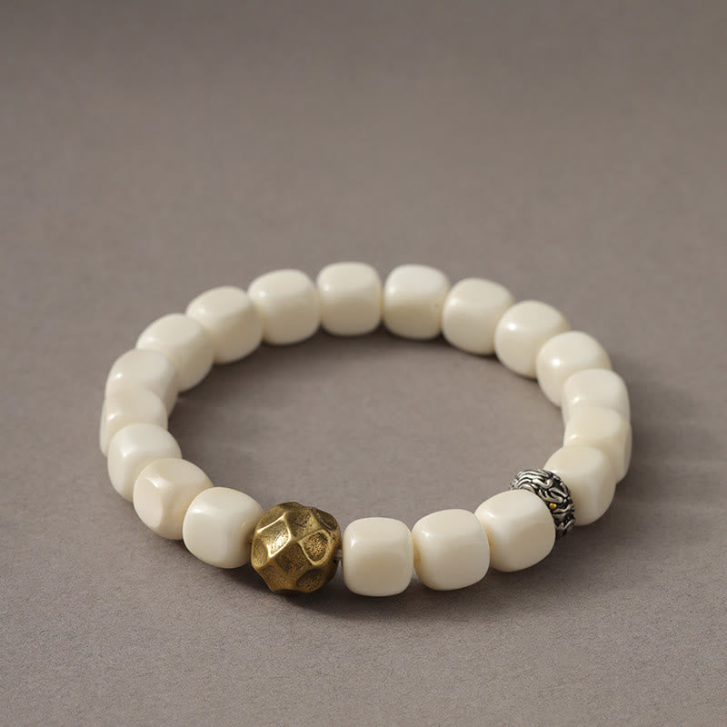 Buddha Stones Bodhi Seed Hammered Copper Brass Calm Bracelet - Bodhi Seed(Wrist Circumference: 15-17cm) - image 1