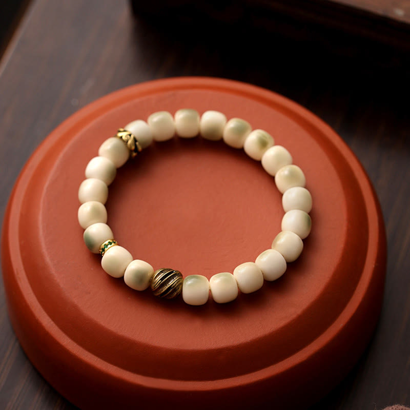 Buddha Stones Bodhi Seed Hammered Copper Brass Garuda Wisdom Bracelet - image 9