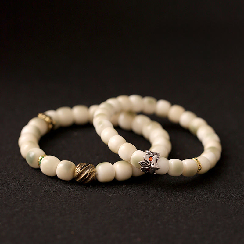 Buddha Stones Bodhi Seed Hammered Copper Brass Garuda Wisdom Bracelet - image 13