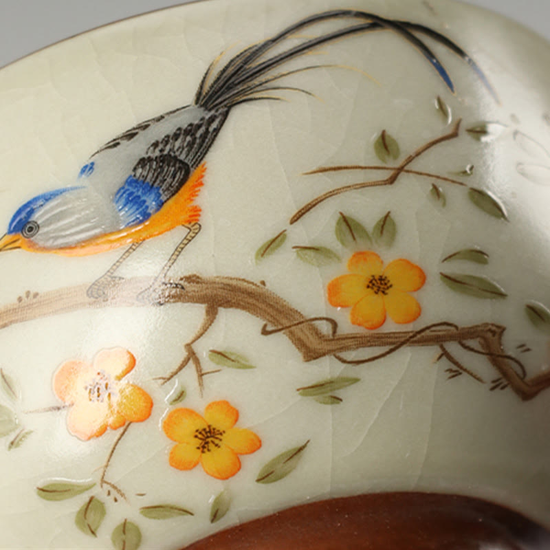 Buddha Stones Bird On Branches Copper Coin Teacup Kung Fu Tea Cup - image 6