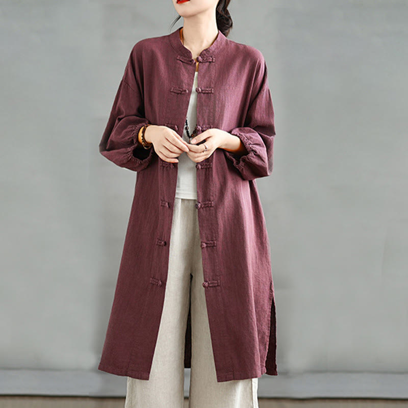 Buddha Stones Casual Frog-button Women's Coat With Pockets - image 1