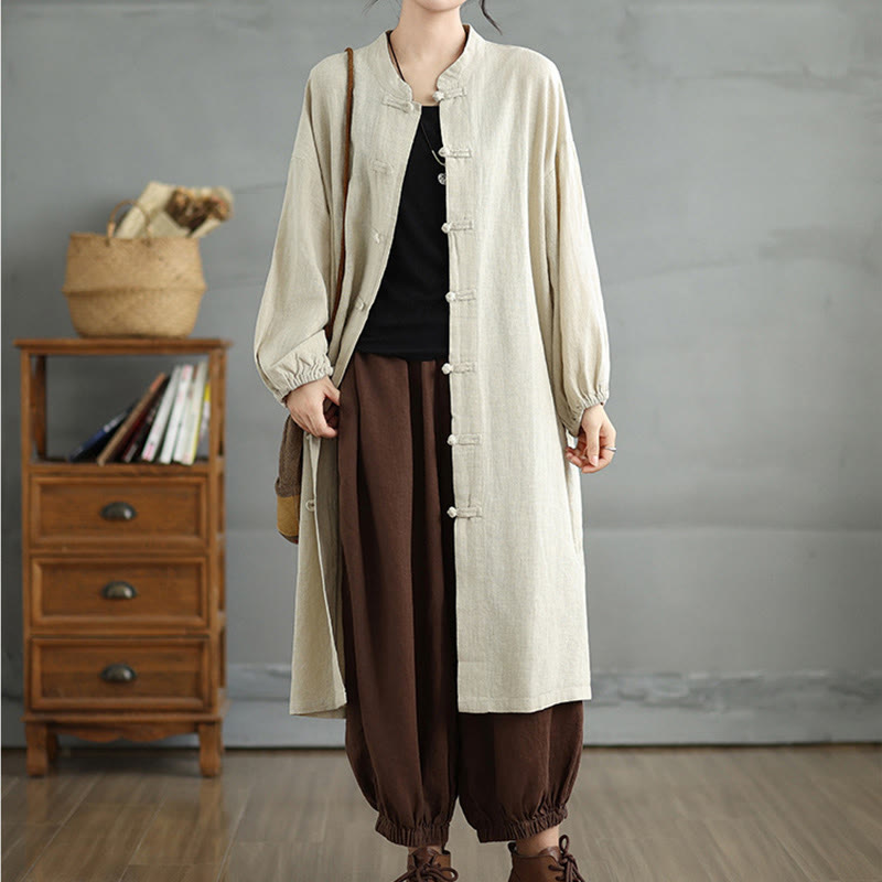 Buddha Stones Casual Frog-button Women's Coat With Pockets - image 13