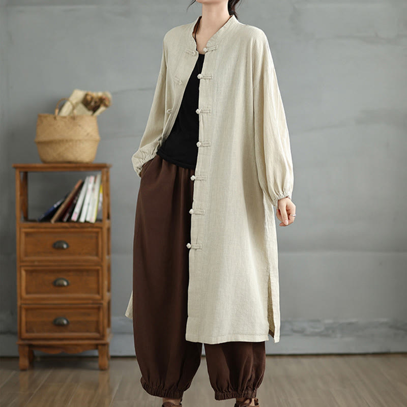 Buddha Stones Casual Frog-button Women's Coat With Pockets - image 15