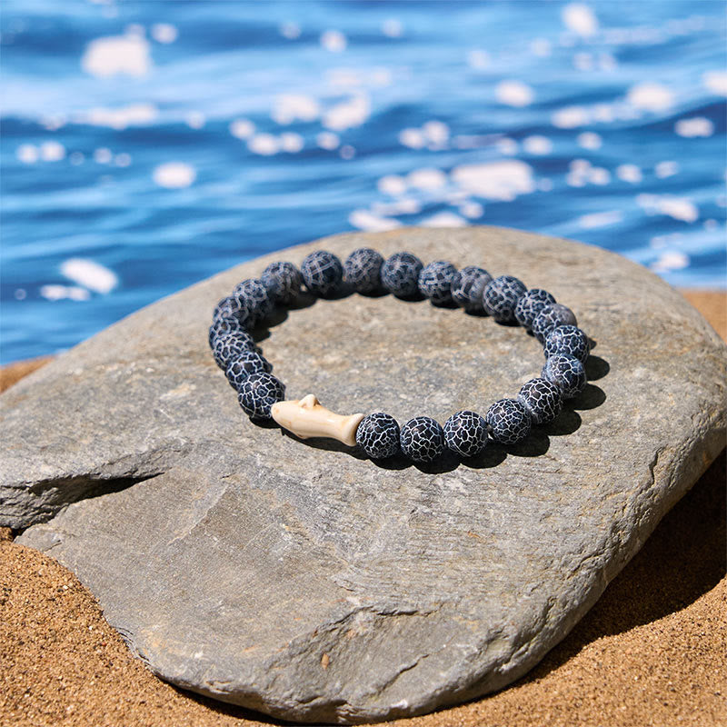 Buddha Stones Natural Agate Stone Shark Wisdom Bracelet - image 9