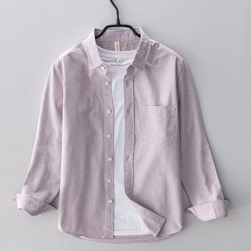 Buddha Stones Solid Color Long Sleeve Buttons Down Design Men Cotton Shirt Clothing - AntiqueWhite - US/UK/AU40,EU50 (3XL) - image 12