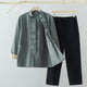 CadetBlue Hemd + schwarze Hose / USA/UK/AU36,EU46 (L). (L)