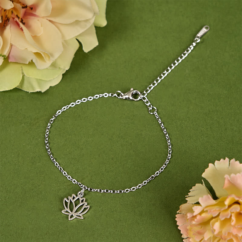 Buddha Stones Lotus Pattern Titanium Steel Enlightenment Bracelet - image 1