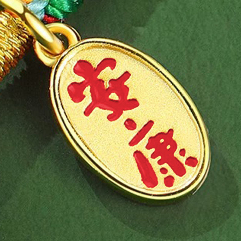 Buddha Stones Handmade Peace Buckle Jade Prosperity 925 Sterling Silver Colorful Rope Bracelet - image 15