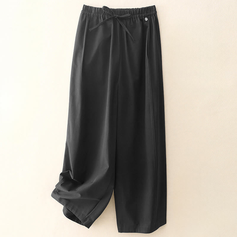 Buddha Stones Plain 7-8 Length Women's Harem Cotton Pants With Pockets - Black - US8-10,UK/AU12-14,EU40-42 (2XL) - image 13